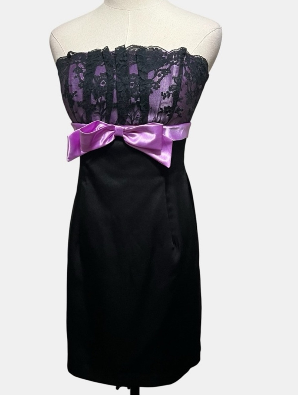 Gunne Sax Jessica McClintock Black & Purple Semi Formal Dress Vintage Y2K